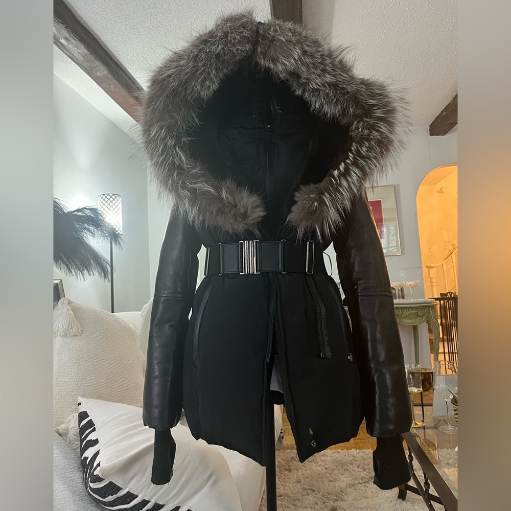 Sicily Women's Black Fur-Trimmed down Jacket